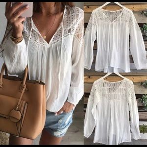 Ivory sheer boho top